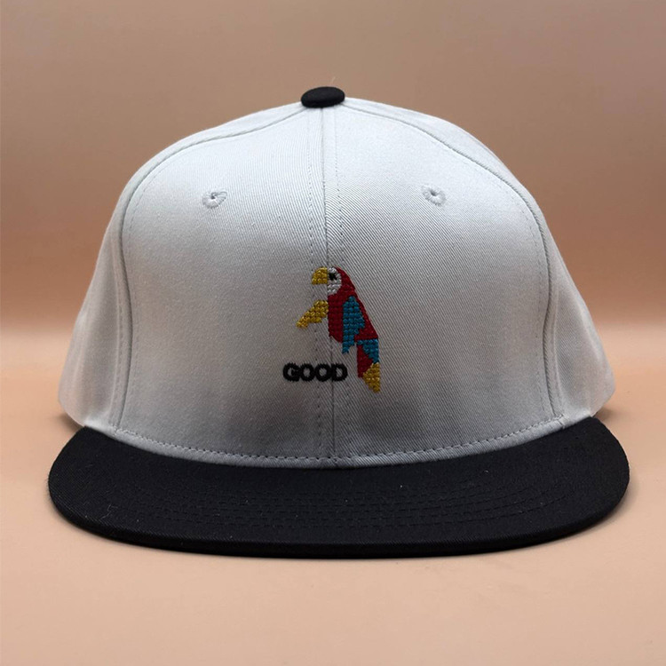 کلاه کپ کره ای سفید مدل طوطی | کلاه کره ای رپری سفید