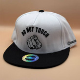 کلاه کپ کره ای سفید مدل DO NOT TOUCH | کلاه مپ لمس ممنوع