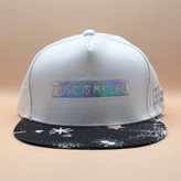 کلاه کپ کره ای سفید مدل MUSIC