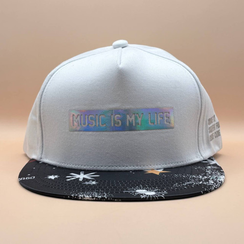 کلاه کپ کره ای سفید مدل MUSIC