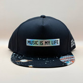 کلاه کپ کره ای مشکی مدل MUSIC IS MY LOVE