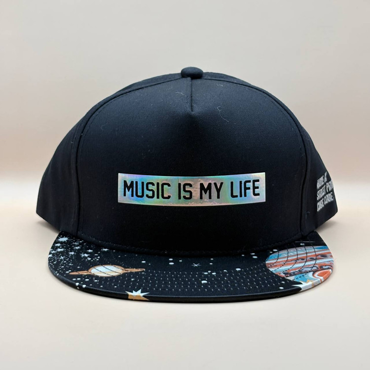 کلاه کپ کره ای مشکی مدل MUSIC IS MY LOVE