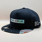 کلاه کپ کره ای مشکی مدل MUSIC IS MY LOVE