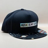 کلاه کپ کره ای مشکی مدل MUSIC IS MY LOVE