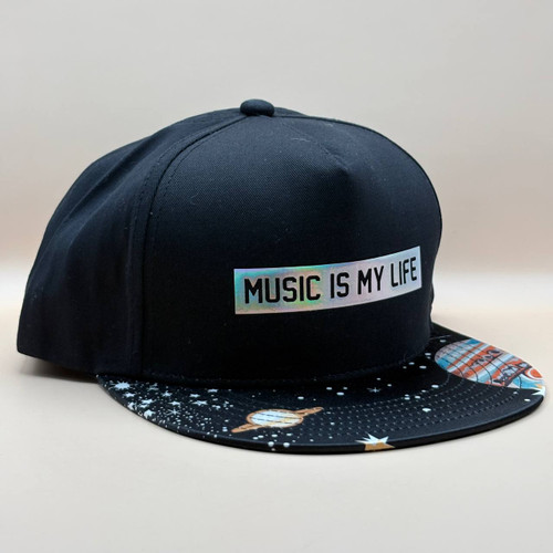 کلاه کپ کره ای مشکی مدل MUSIC IS MY LOVE
