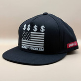 کلاه کپ کره ای مشکی مدل MONEY PROBLEM