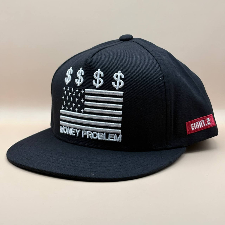 کلاه کپ کره ای مشکی مدل MONEY PROBLEM