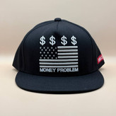 کلاه کپ کره ای مشکی مدل MONEY PROBLEM