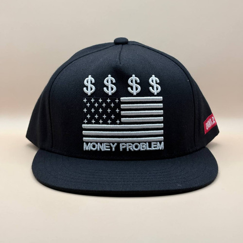 کلاه کپ کره ای مشکی مدل MONEY PROBLEM
