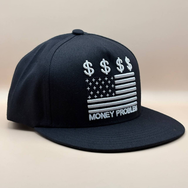 کلاه کپ کره ای مشکی مدل MONEY PROBLEM