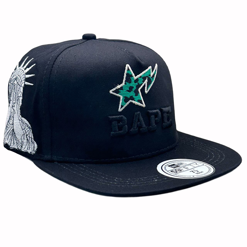 کلاه کپ مشکی  بک فیت مدل BAPE